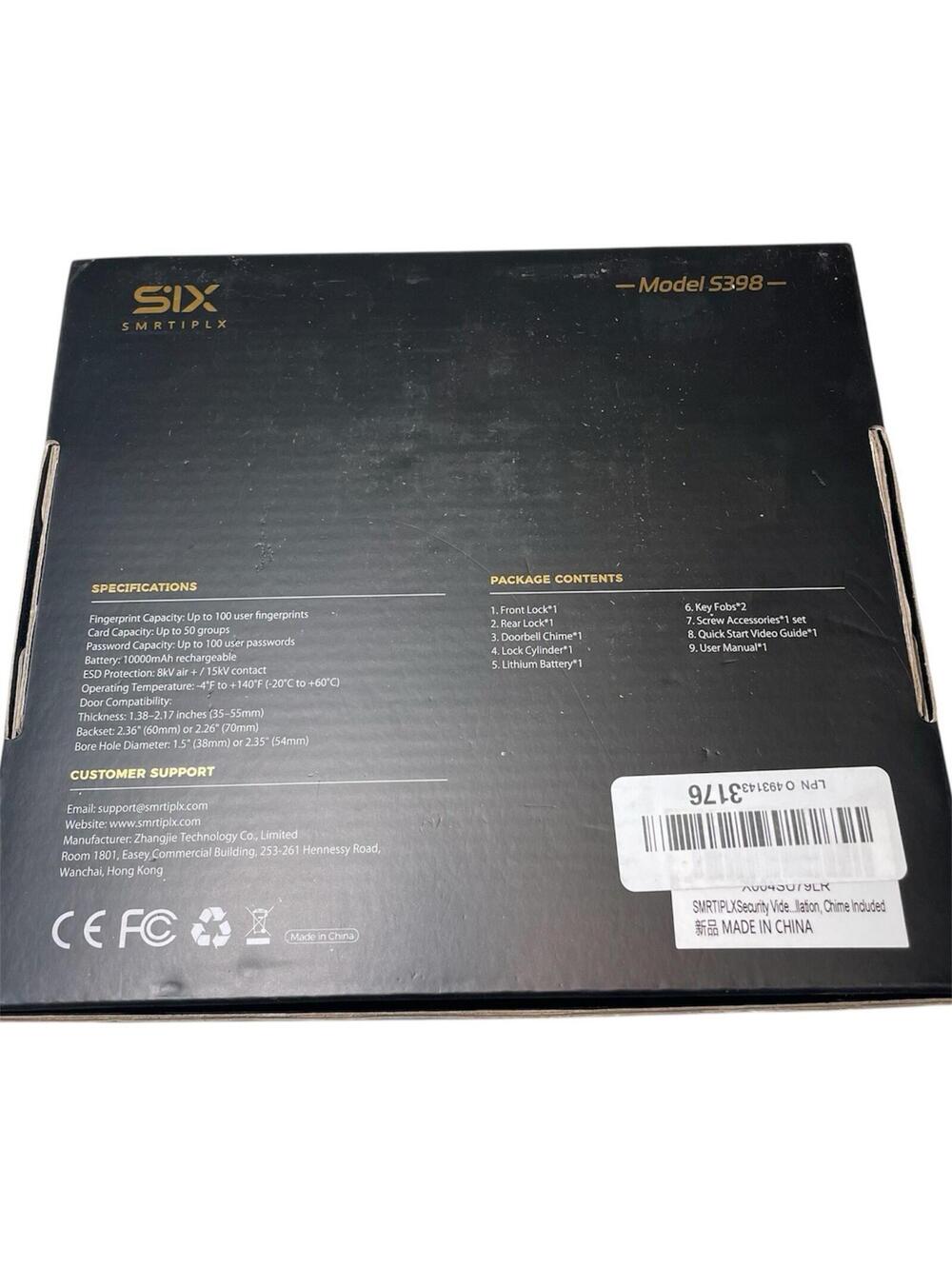 SIX SMRTIPLX 4 In 1 Integration Video Smart Lock: Model S398 - Open Box / READ - Picture 3 of 9